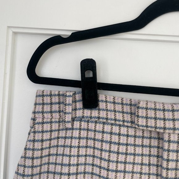 Rails Prim Mini Skirt Lilac Navy Gingham Check Print Front Zip Size 4 - Picture 9 of 12